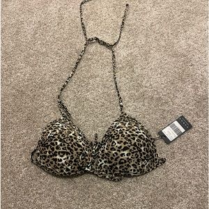 Leopard print swim top